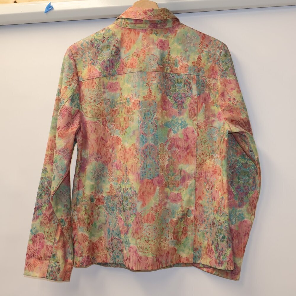 VTG Christopher & Banks Multicolor Blazer/Jacket Sz M Womens Button Up - Picture 4 of 16